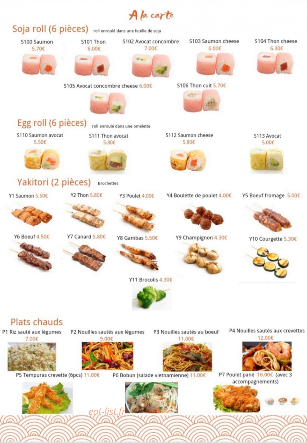 Akat Sushi — carte page 16