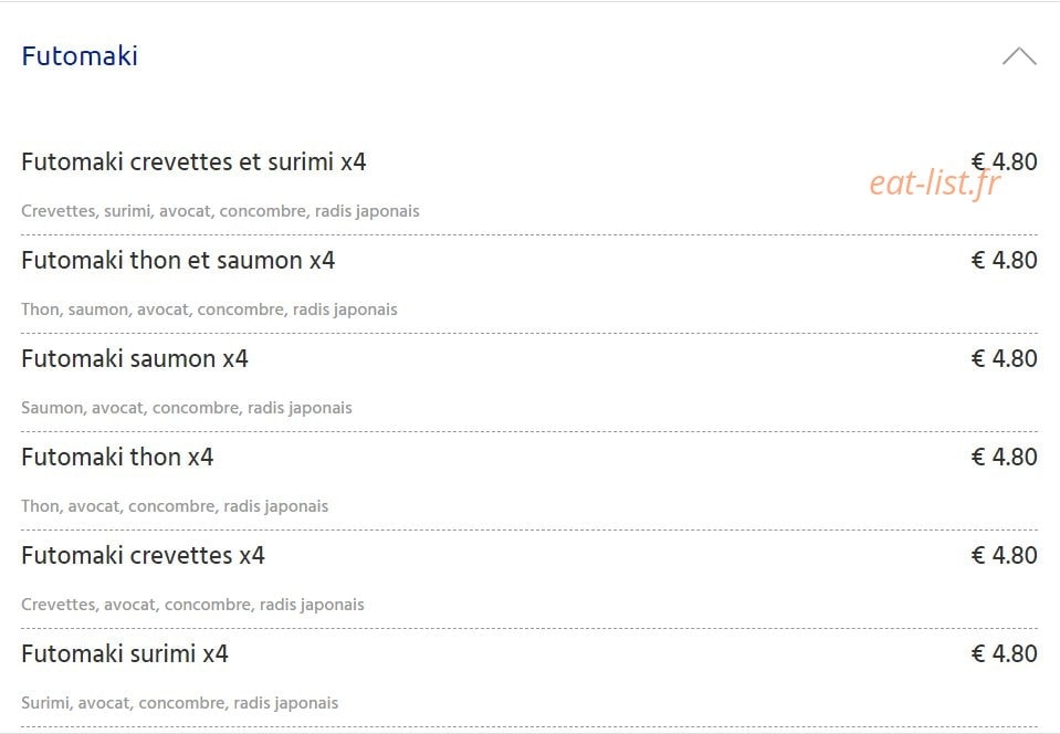 Arpajon Sushi — carte page 5