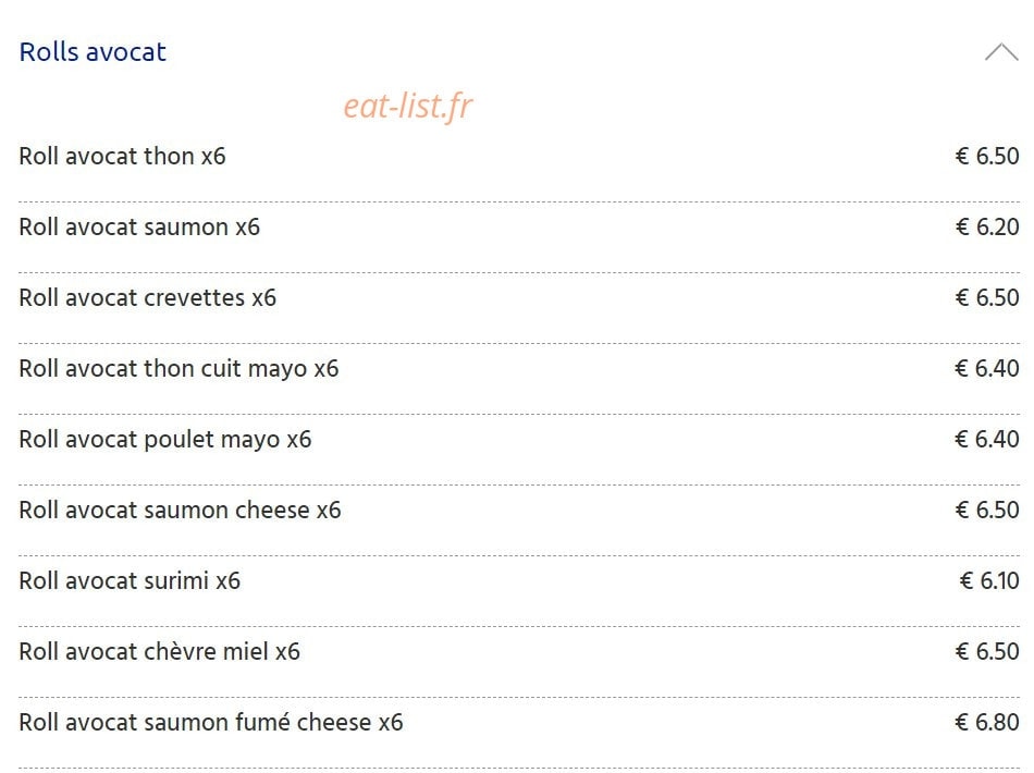 Arpajon Sushi — carte page 12