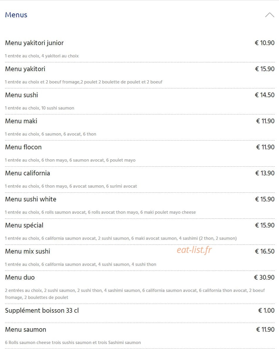 Arpajon Sushi — carte page 9