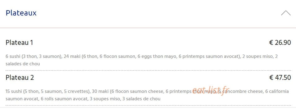 Arpajon Sushi — carte page 11