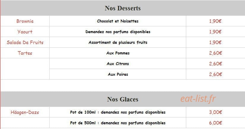 Espace Pizza — carte page 10