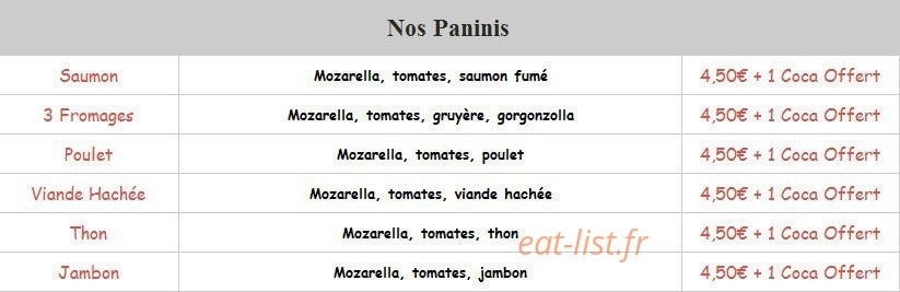Espace Pizza — carte page 5