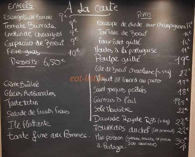 L'ardoise à Arpajon menu et photos