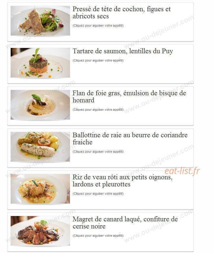 La Ciboulette — carte page 2