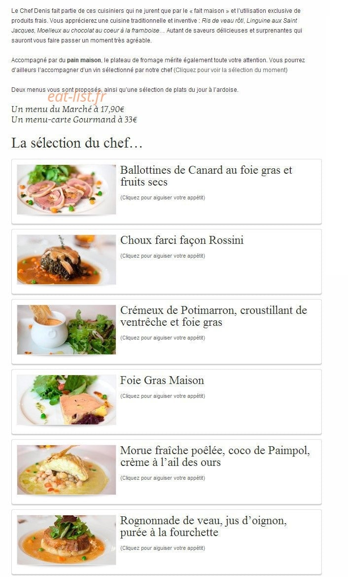 La Ciboulette — carte page 1
