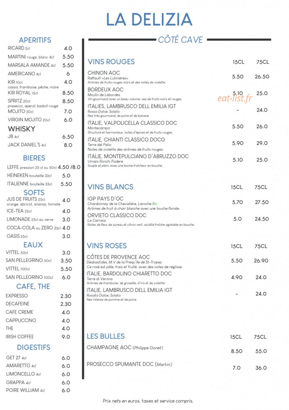 La Delizia — carte page 2