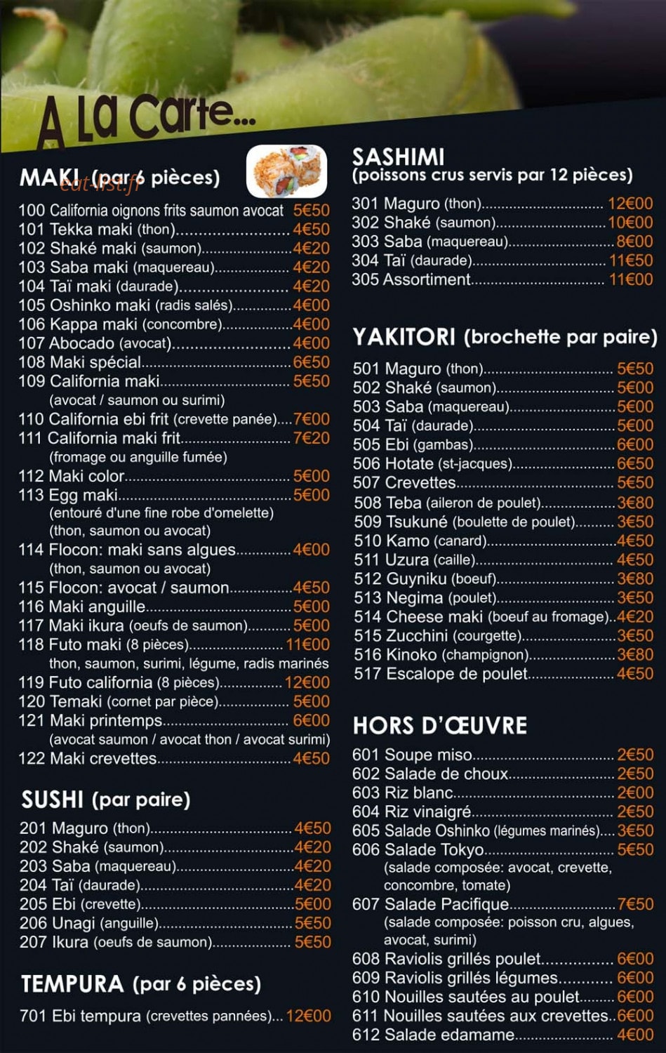 La Mandarine — carte page 8