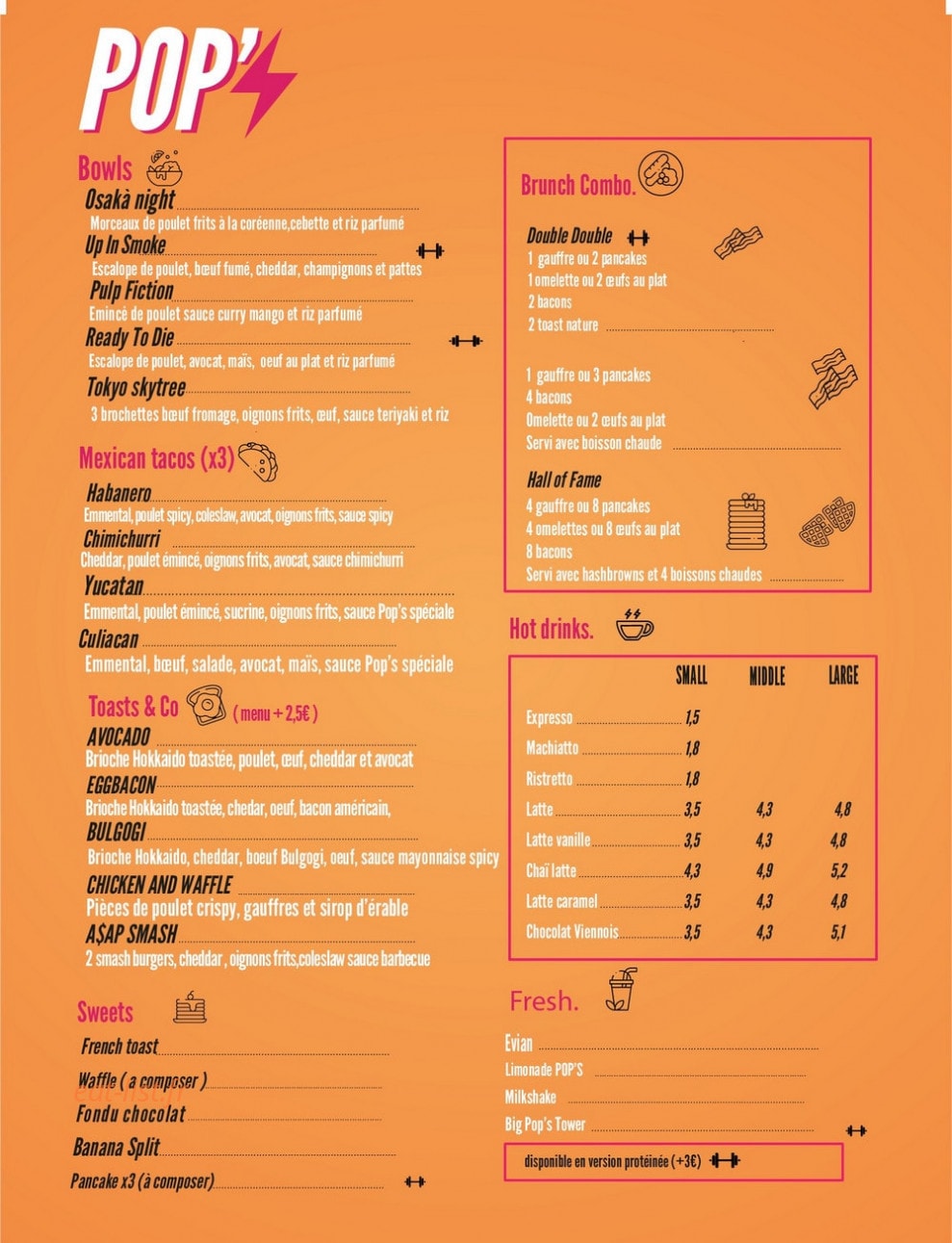 Pop’s — carte page 1