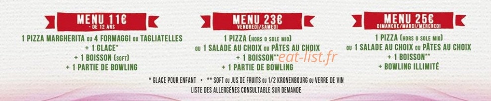 Pizzeria Bowling Stadium — carte page 3