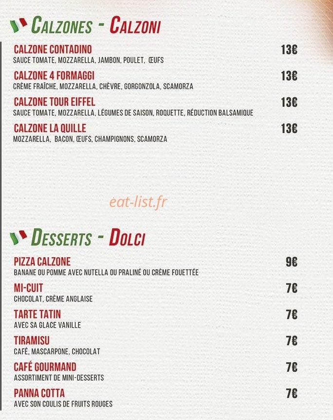 Pizzeria Bowling Stadium — carte page 4