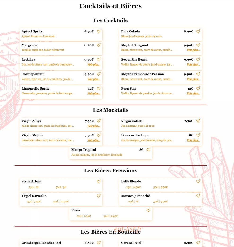 Alliya steakhouse — carte page 5
