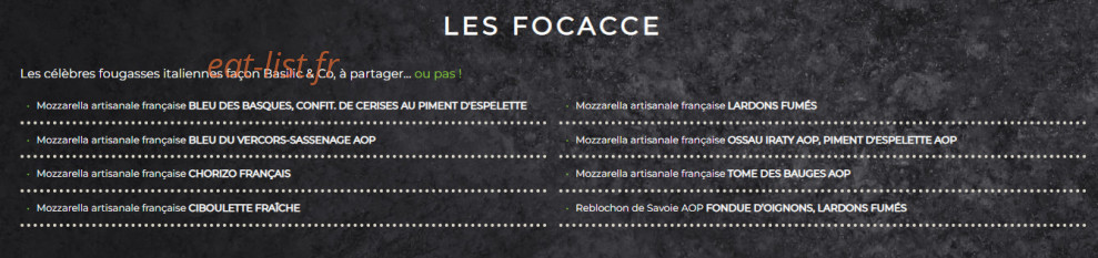 Basilic & Co — carte page 2