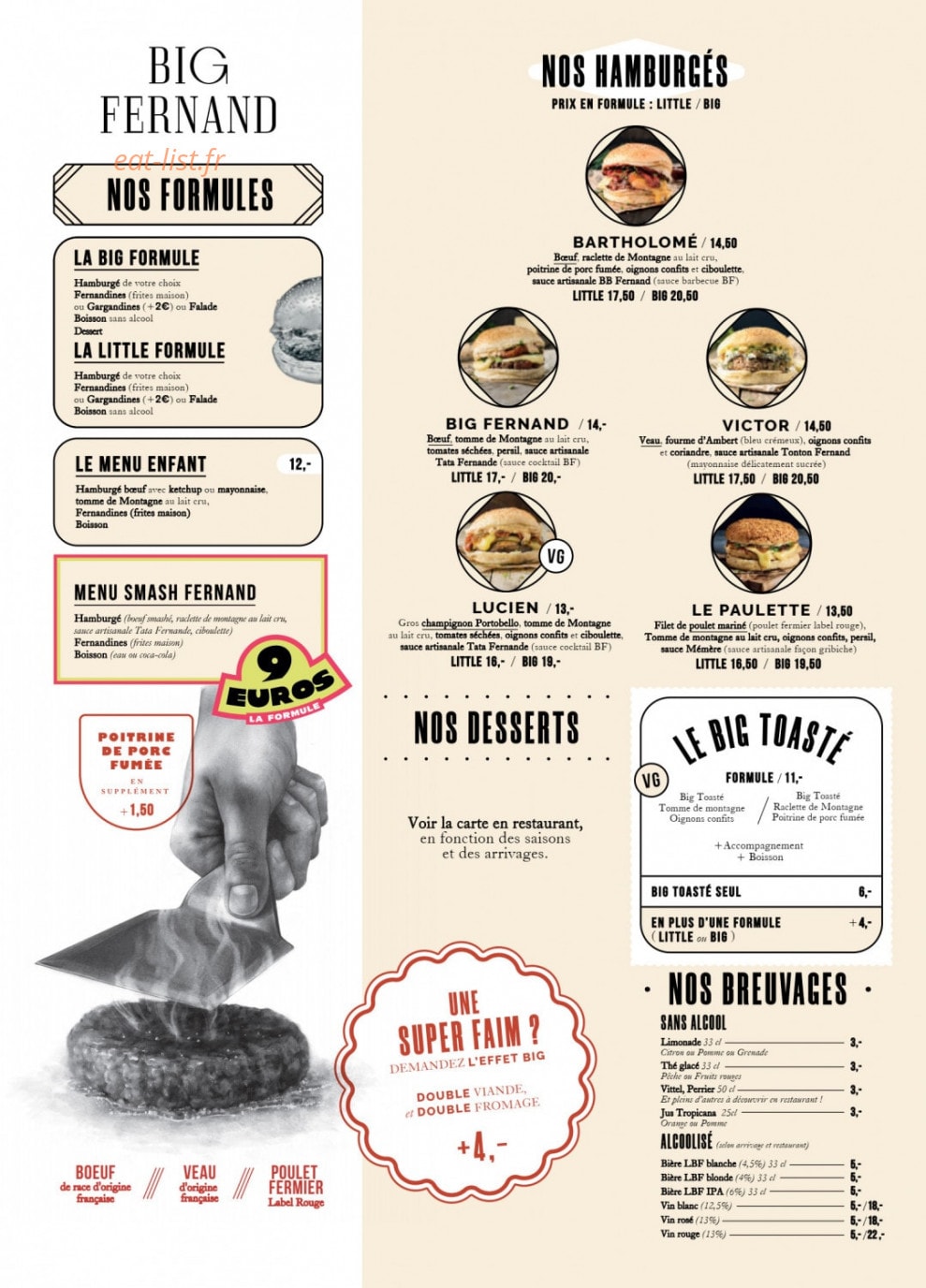 Big Fernand — carte page 2