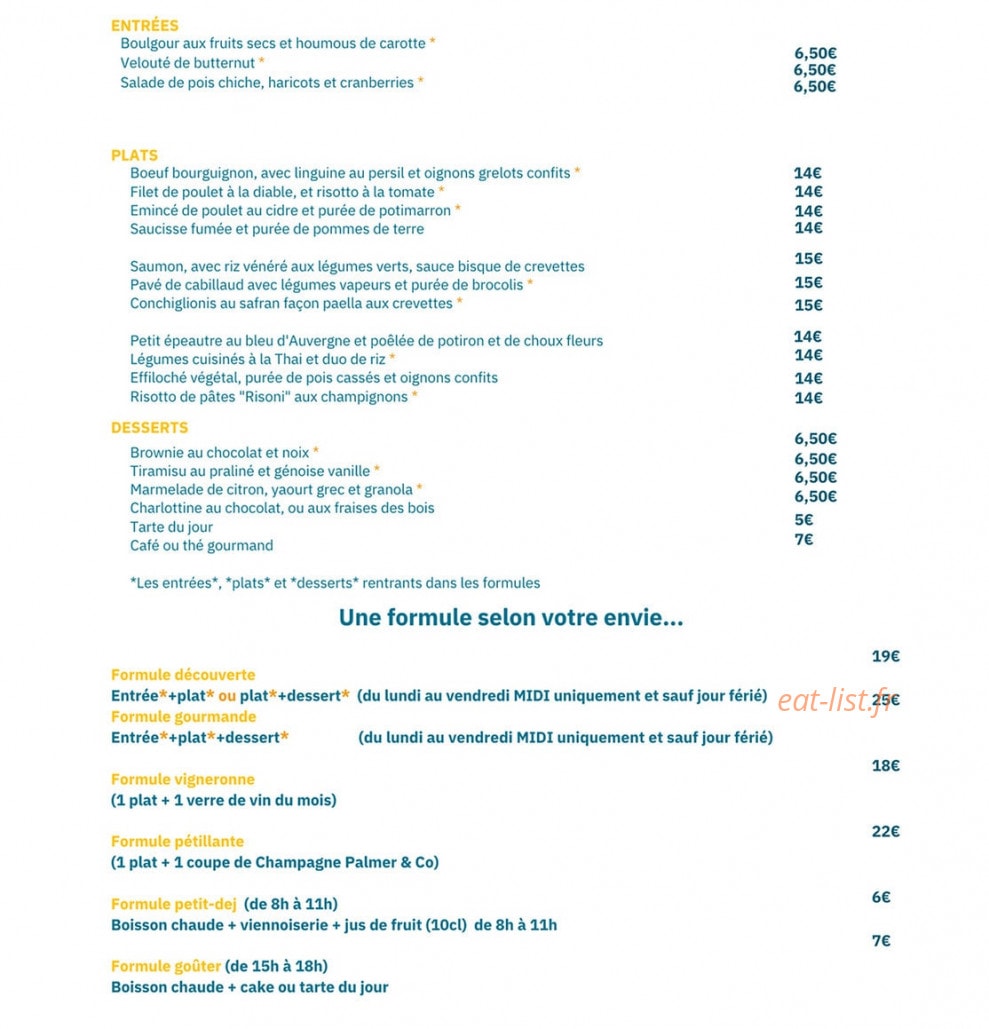 Chez Eva — carte page 1