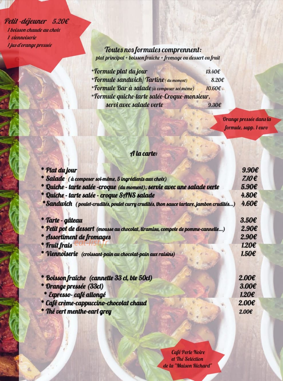 Come chez Didine — carte page 1