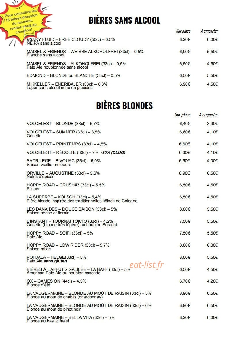 Deer 'n' Beer — carte page 6