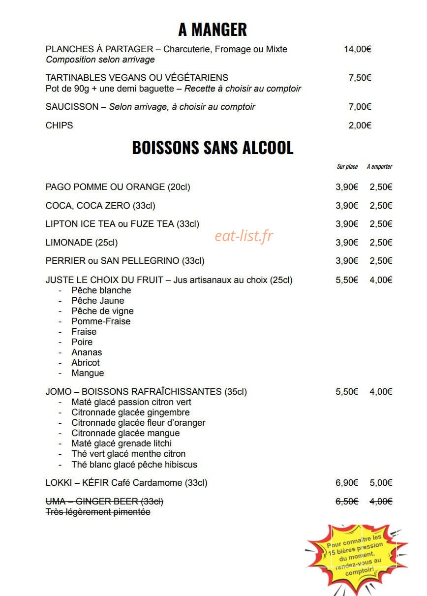 Deer 'n' Beer — carte page 2