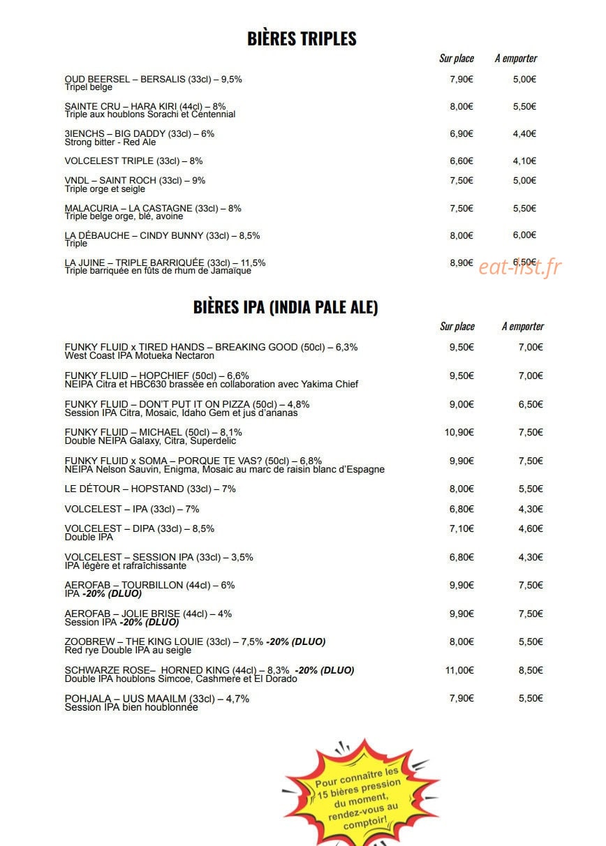 Deer 'n' Beer — carte page 8