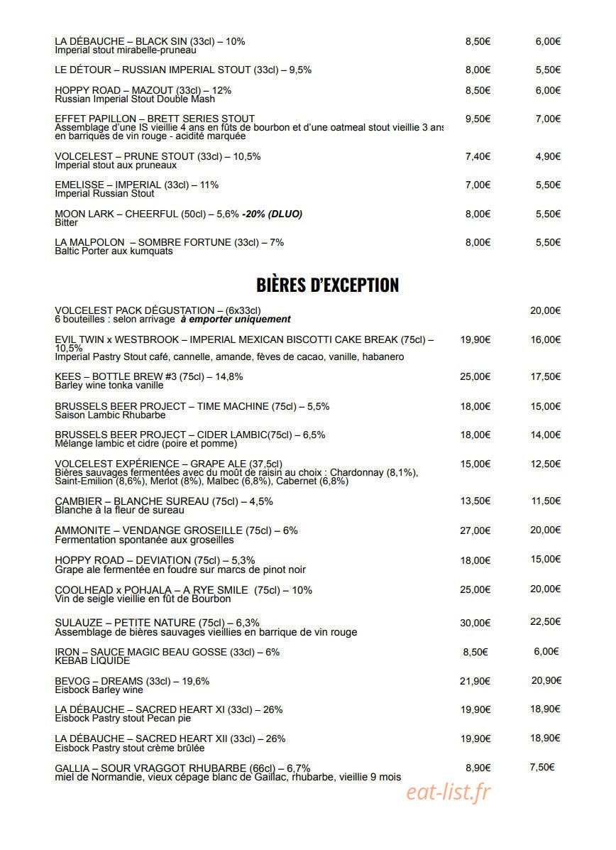 Deer 'n' Beer — carte page 11