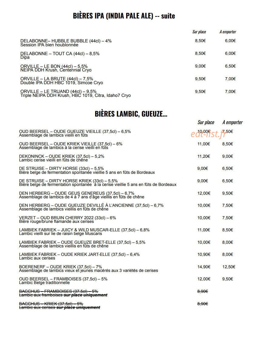 Deer 'n' Beer — carte page 9