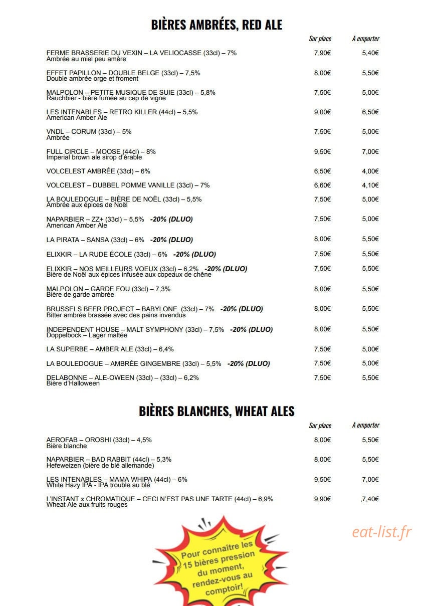 Deer 'n' Beer — carte page 7