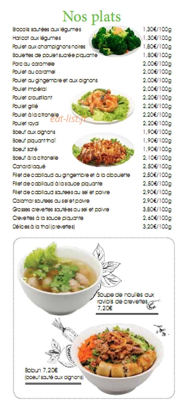 Food Asia — carte page 3