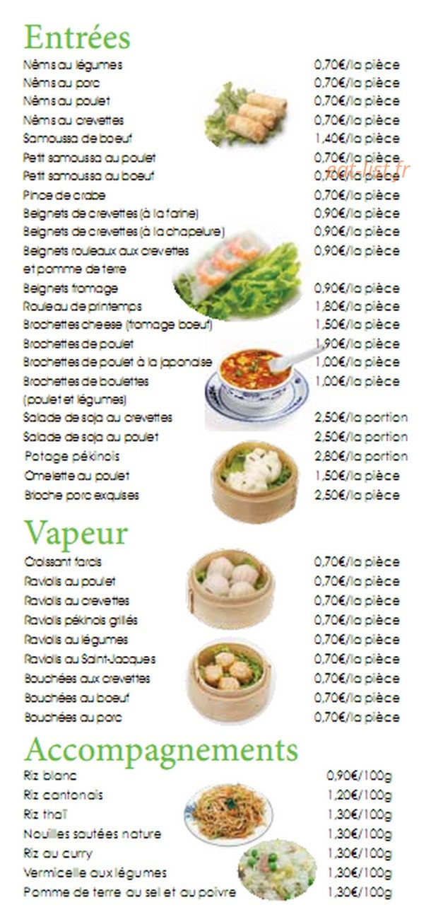 Food Asia — carte page 2
