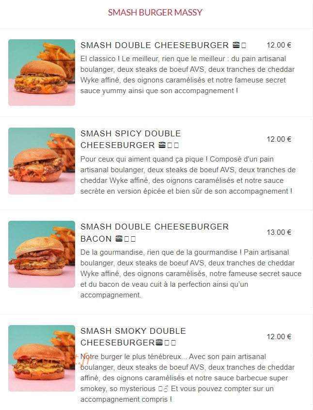 Good Food — carte page 1