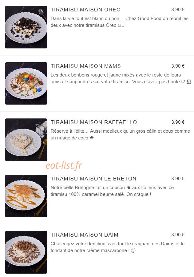 Good Food — carte page 15