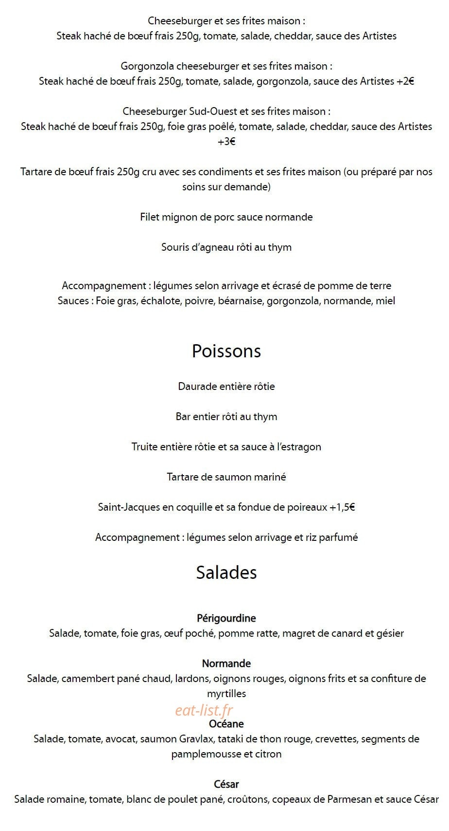 Les Artistes — carte page 3