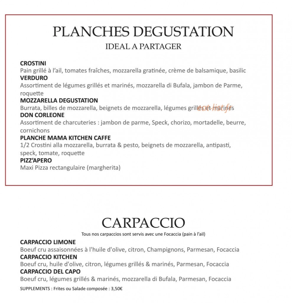 Mama Kitchen — carte page 4