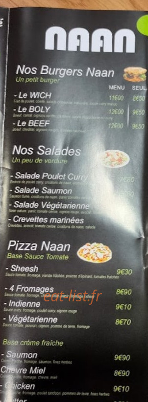 Naan'wich — carte page 1