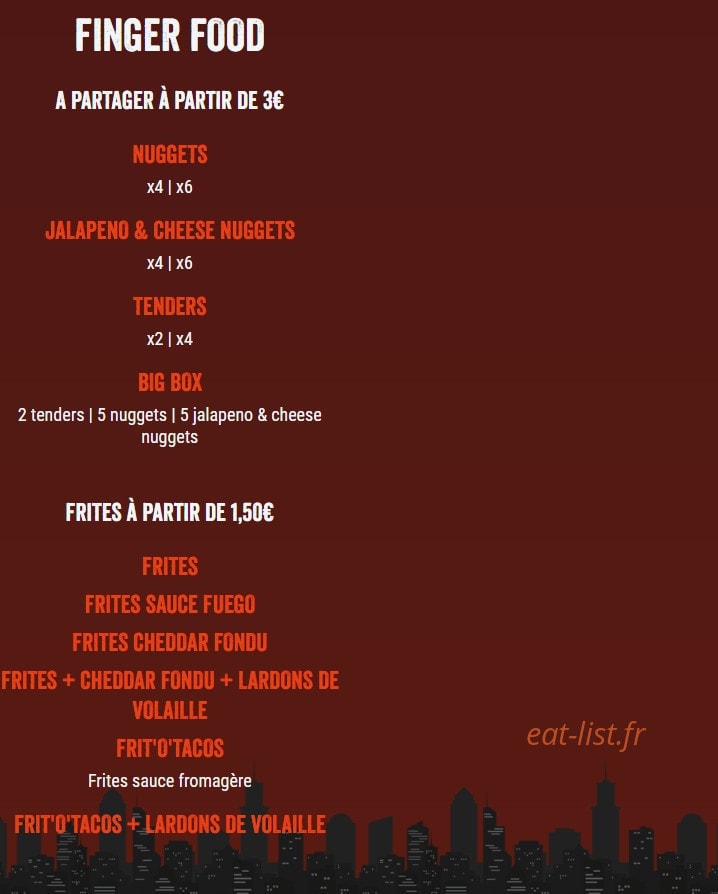 O’Tacos — carte page 3