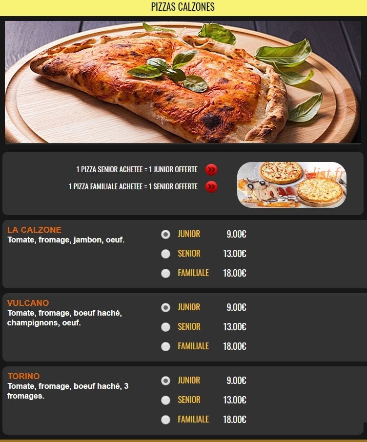 Star Pizza — carte page 7