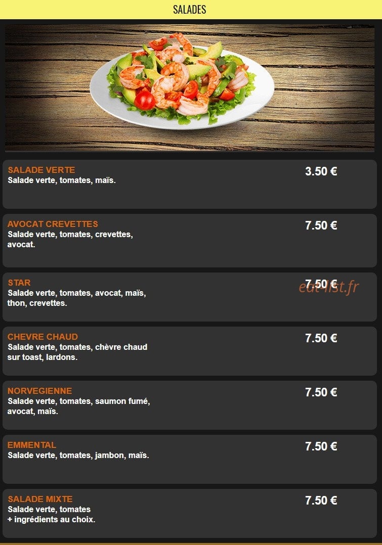 Star Pizza — carte page 16