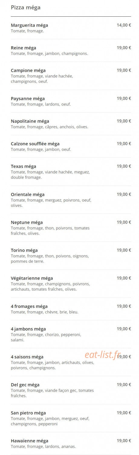 Pizza Bugati — carte page 7