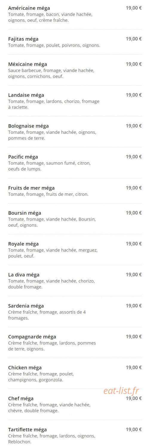 Pizza Bugati — carte page 8