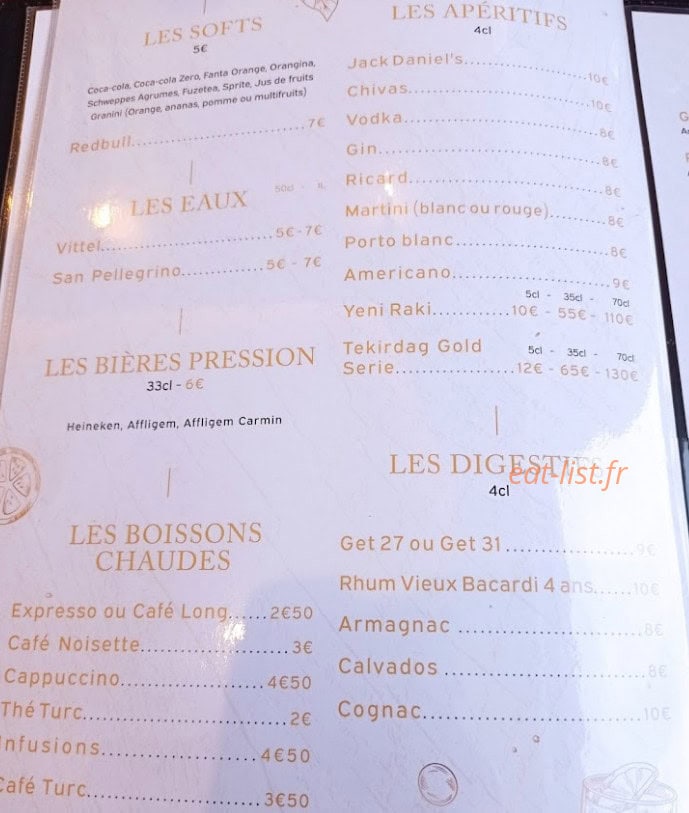 La Braise Steakhouse — carte page 3