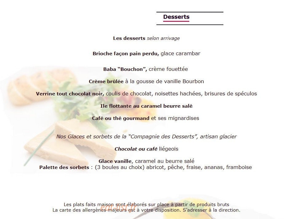 O'Bistro — carte page 3