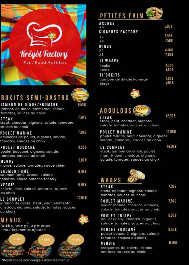 Kreyol Factory — carte page 2