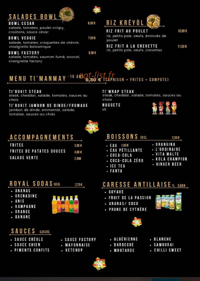 Kreyol Factory — carte page 3