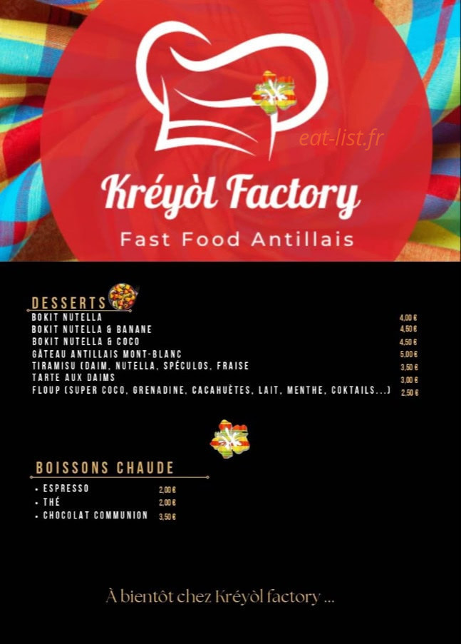 Kreyol Factory — carte page 4