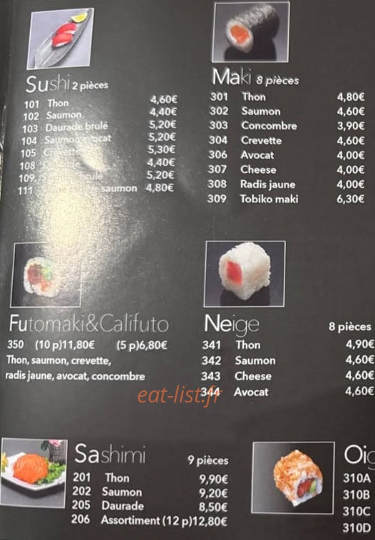 Yummy Sushi — carte page 2