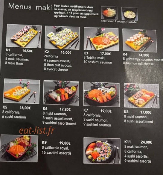 Yummy Sushi — carte page 4