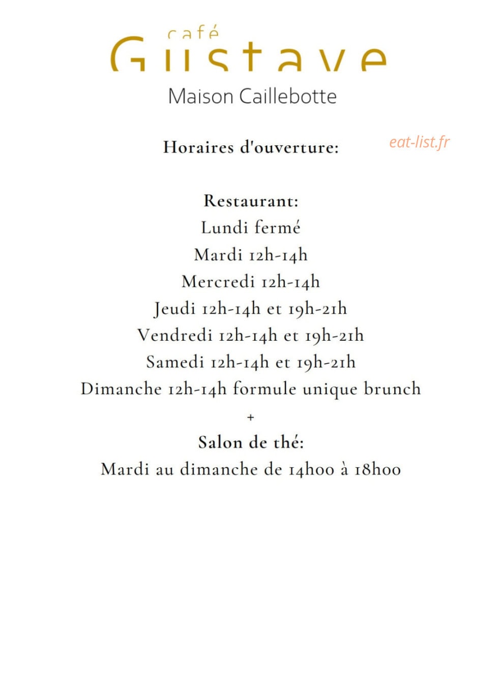 Café Gustave — carte page 1