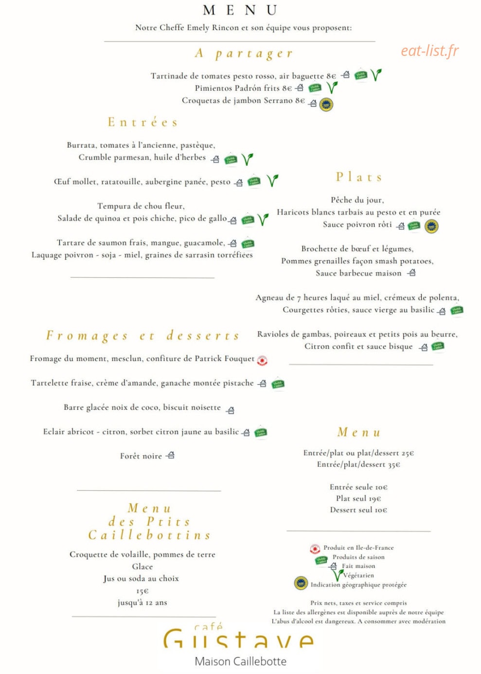 Café Gustave — carte page 2
