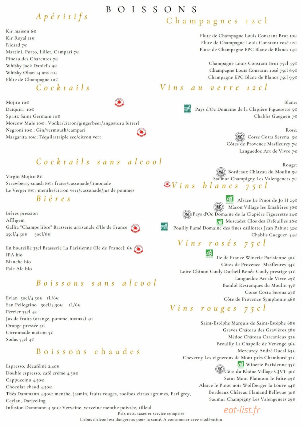 Café Gustave — carte page 3
