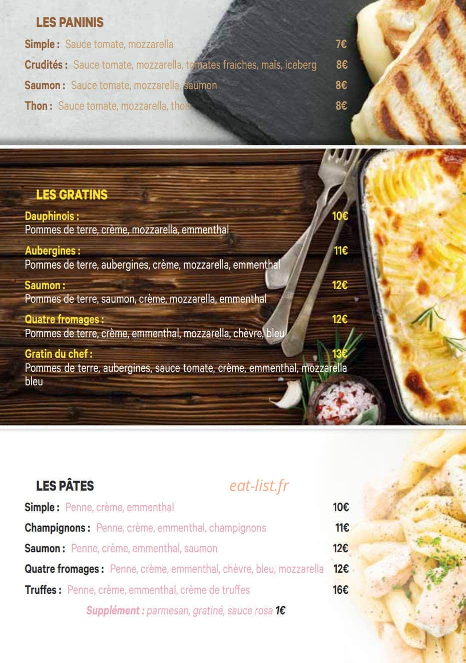 Kingston pizza — carte page 3
