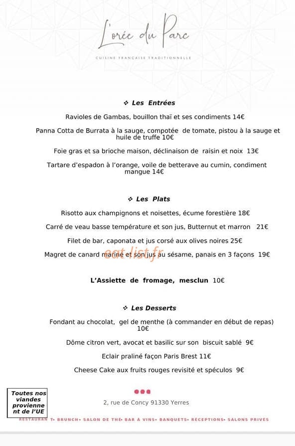 L'orée du parc — carte page 1